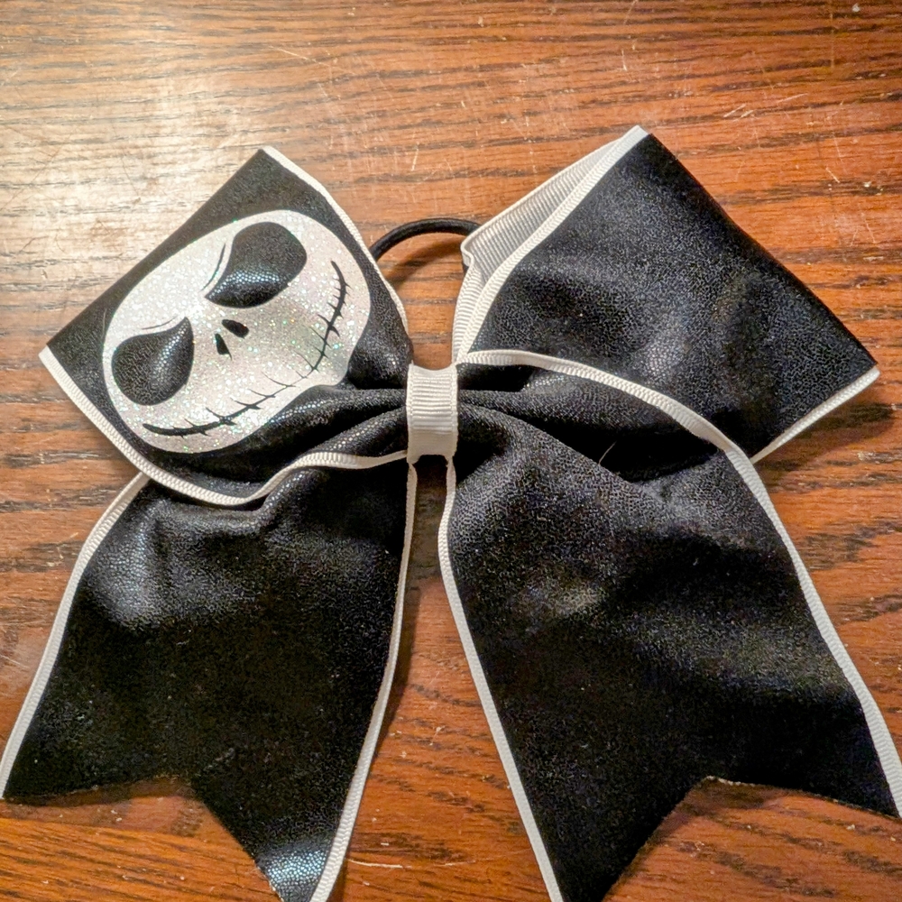 Black and White Skull Hair CHEER  Bow